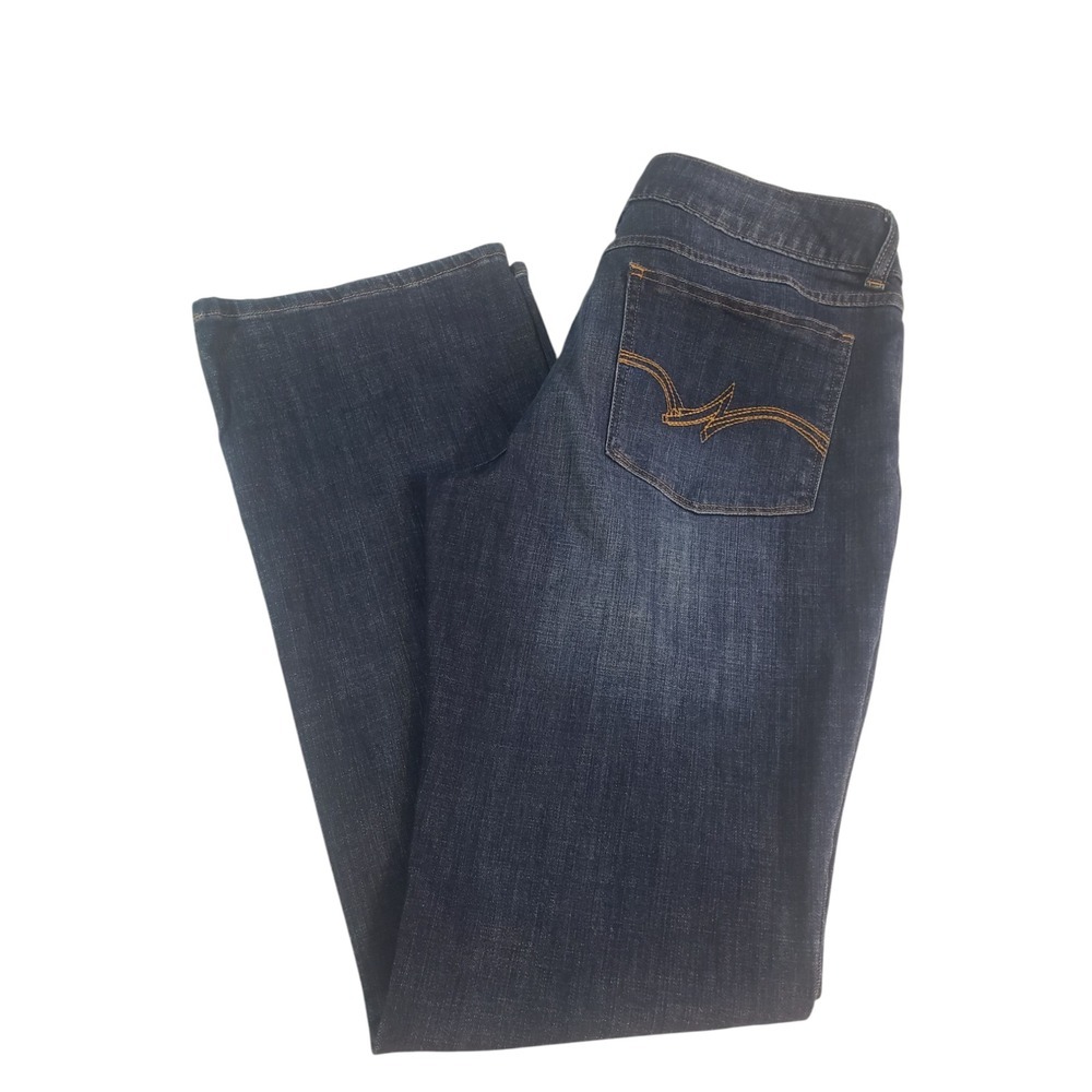 Wrangler Mid‎ Rise Bootcut Jeans Womens 17X34 Blue Denim Zip Fly Western Rodeo